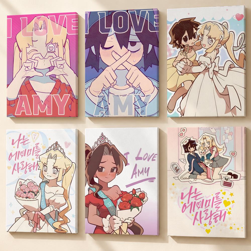 Canvas Wrap Ready - Lukisan Kaligrafi Anime I Love A-Amy,